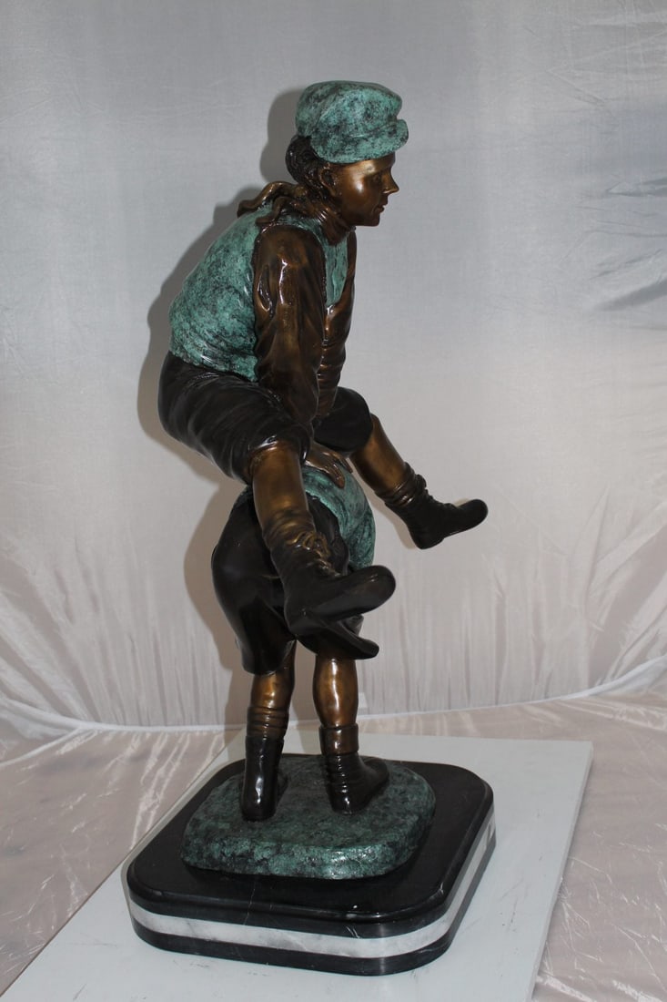 Leapfrog - large Bronze Statue - Size: 26"L x 14"W x 34"H. - 6