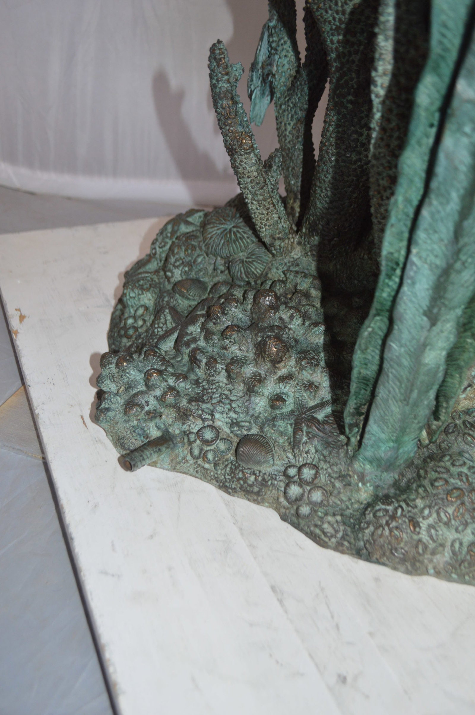 Two Large Manatees swimming Bronze Fountain Statue - Size: 23"L x 42"W x 42"H. - 8