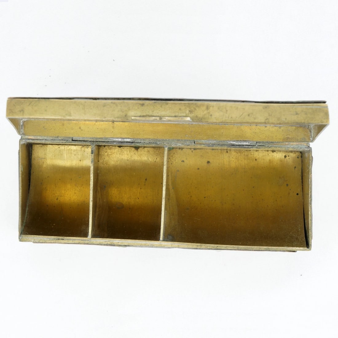 Chinese Enameled Brass Stamp Box Circa 1920 - 4