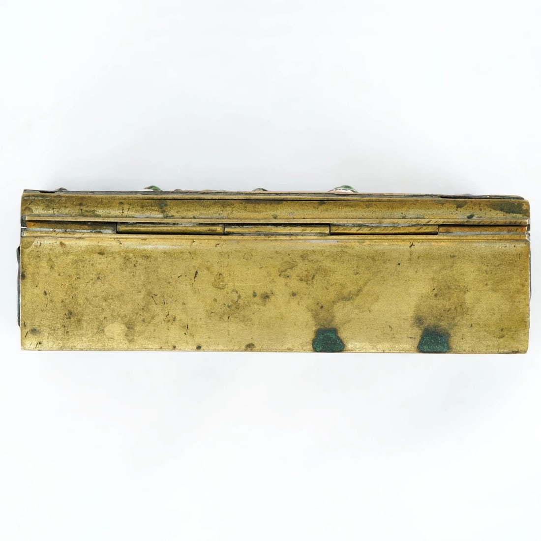Chinese Enameled Brass Stamp Box Circa 1920 - 5
