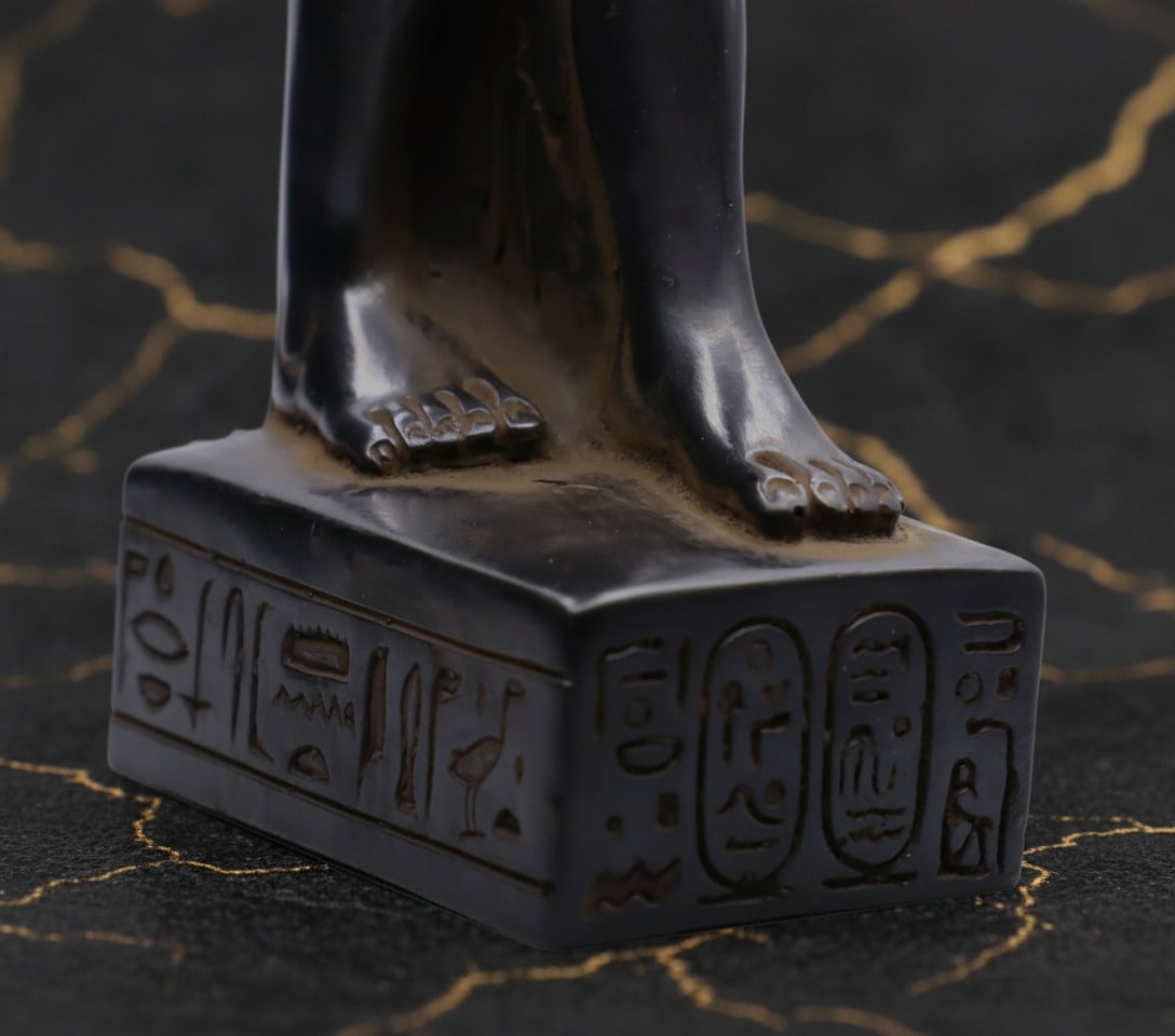 Hand Carved Black Stone Anubis Figurine Ancient Egyptian Deity Statue - 5