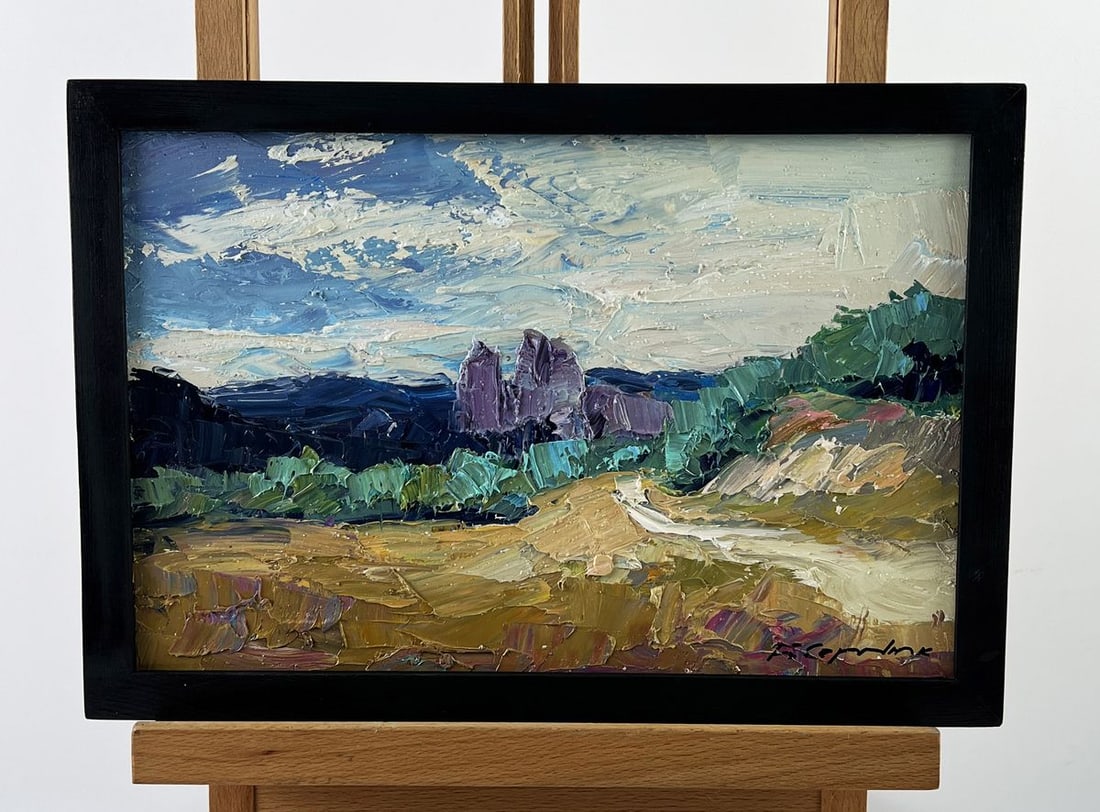 Oil painting Field Path Under the Sky Boris Serdyuk: Title: Oil painting Field Path Under the Sky Boris Serdyuk Description: NoAAA6687 Oil painting Field Path Under the Sky Boris Serdyuk is a powerful impressionistic landscape that captures the quiet be