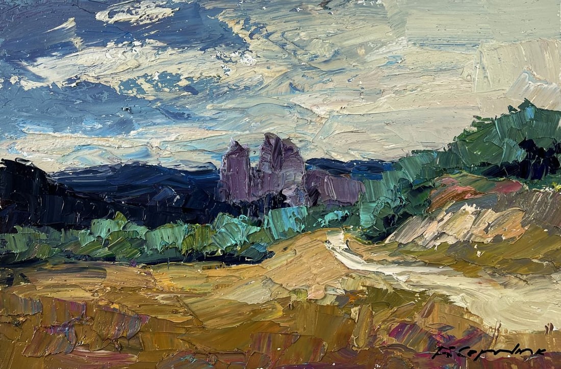 Oil painting Field Path Under the Sky Boris Serdyuk - 3
