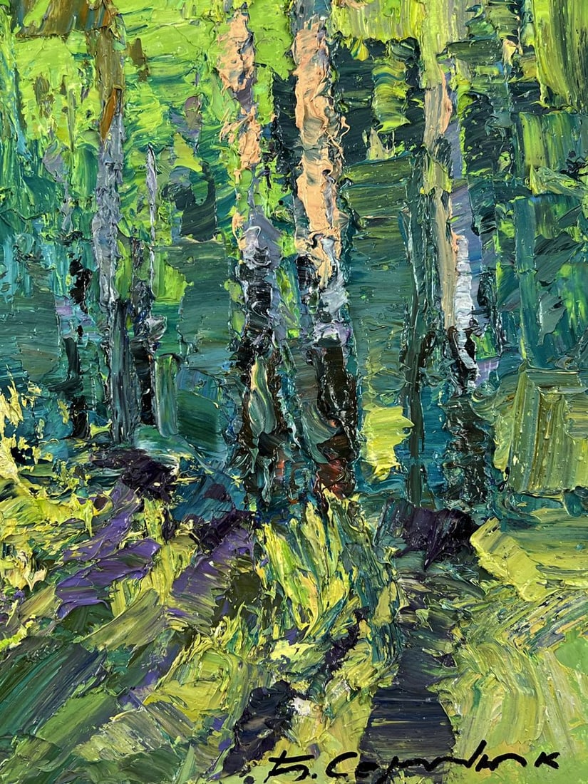 Oil painting Birch Forest on a Summer Day Boris Serdyuk - 10