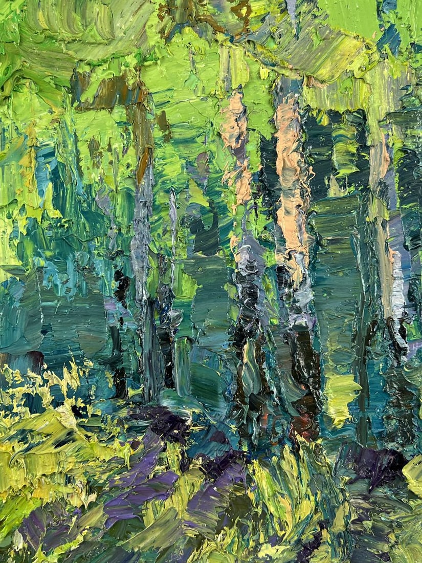 Oil painting Birch Forest on a Summer Day Boris Serdyuk - 9