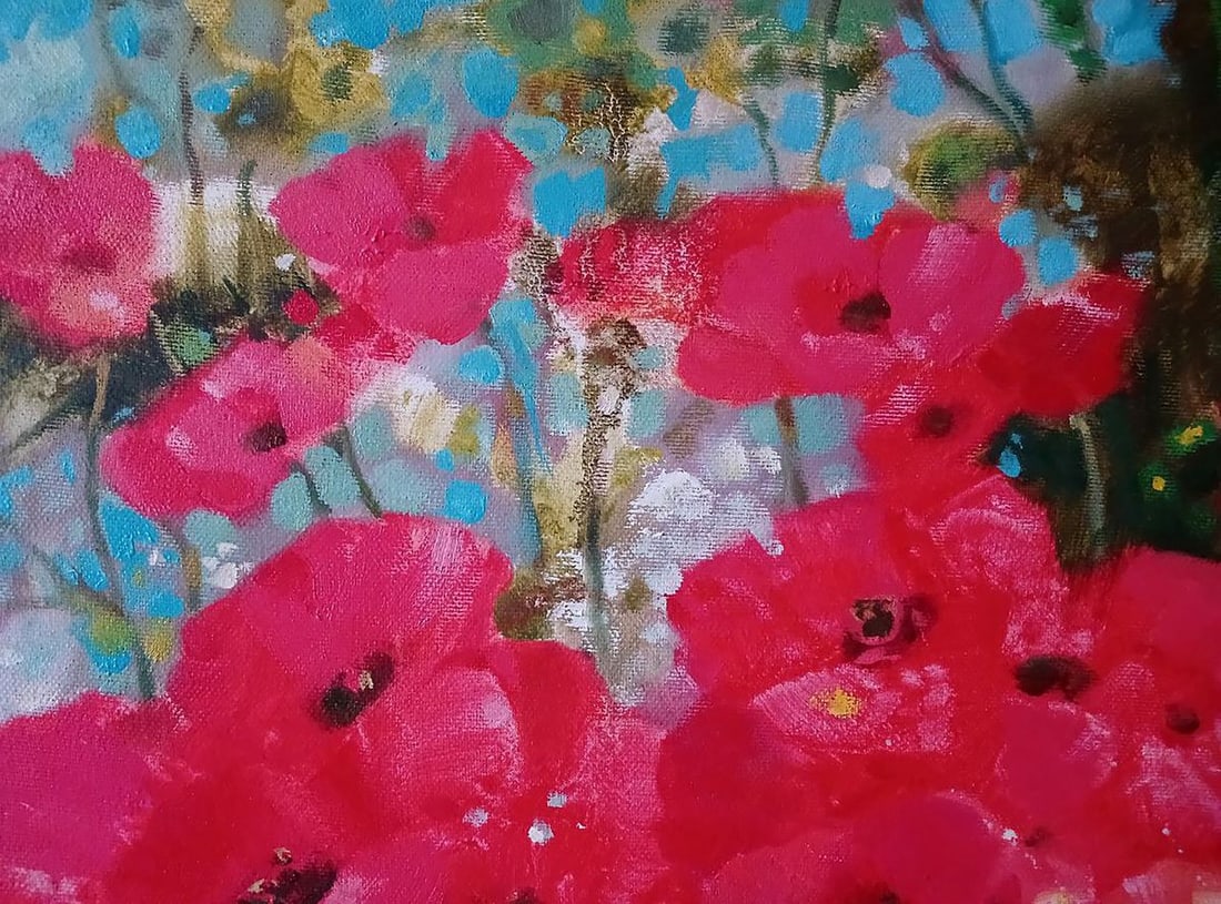 Abstract oil painting Poppies in the Field Anatoly Tarabanov - 4