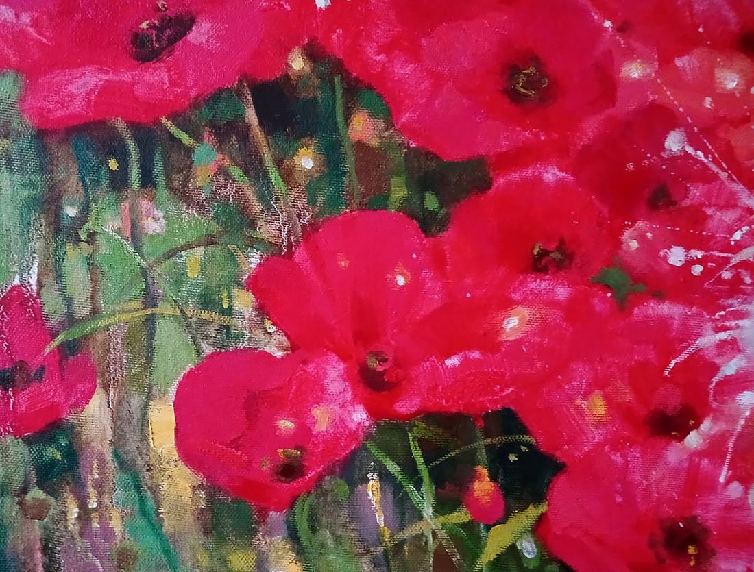 Abstract oil painting Poppies in the Field Anatoly Tarabanov - 7