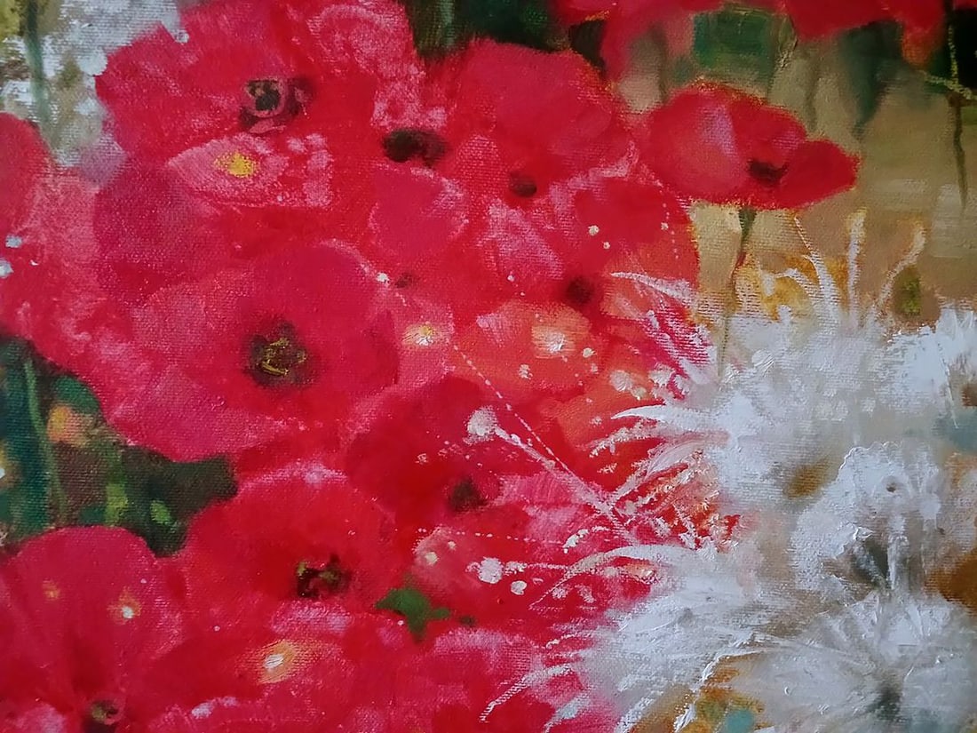 Abstract oil painting Poppies in the Field Anatoly Tarabanov - 8