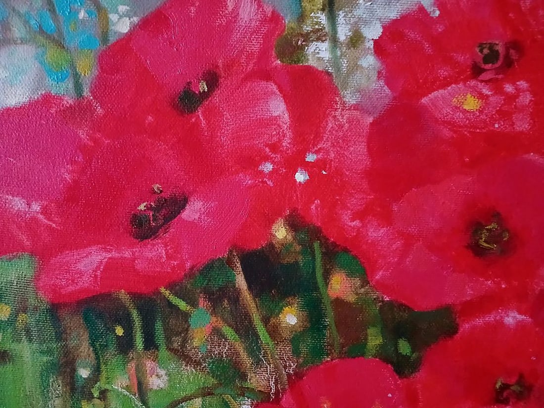 Abstract oil painting Poppies in the Field Anatoly Tarabanov - 9
