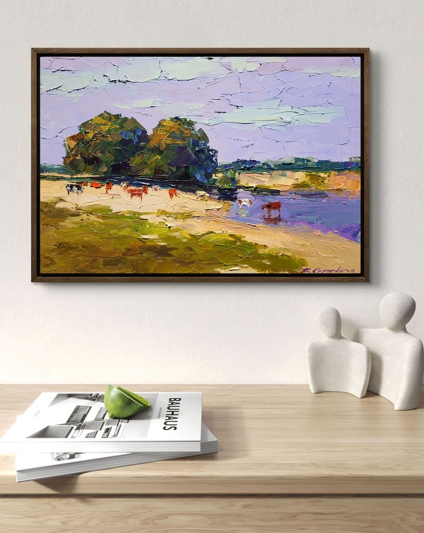 Oil painting Near the summer river Boris Serdyuk - 2