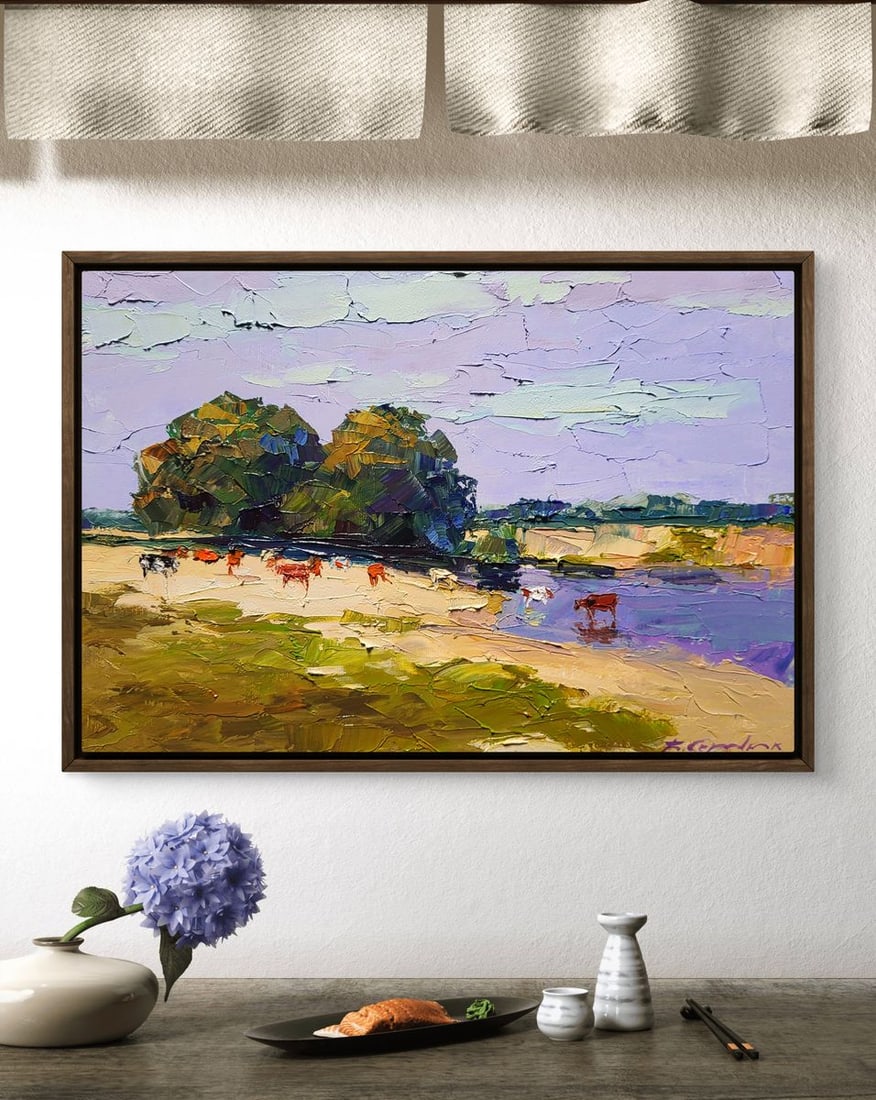 Oil painting Near the summer river Boris Serdyuk - 3