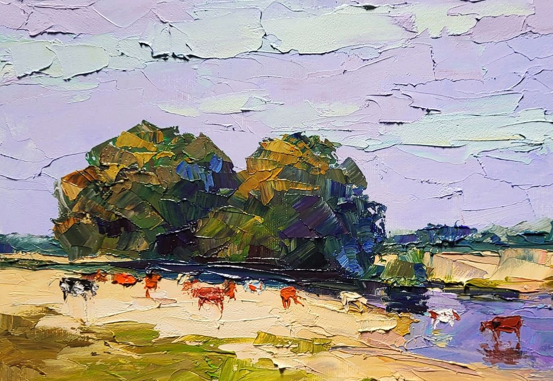 Oil painting Near the summer river Boris Serdyuk - 4