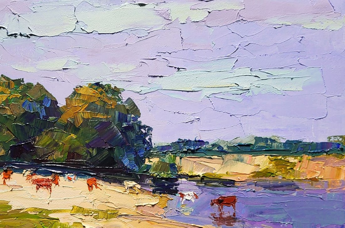 Oil painting Near the summer river Boris Serdyuk - 5