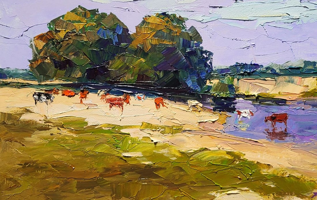 Oil painting Near the summer river Boris Serdyuk - 6