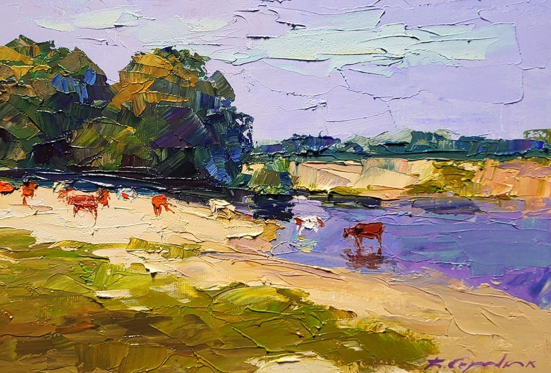 Oil painting Near the summer river Boris Serdyuk - 7