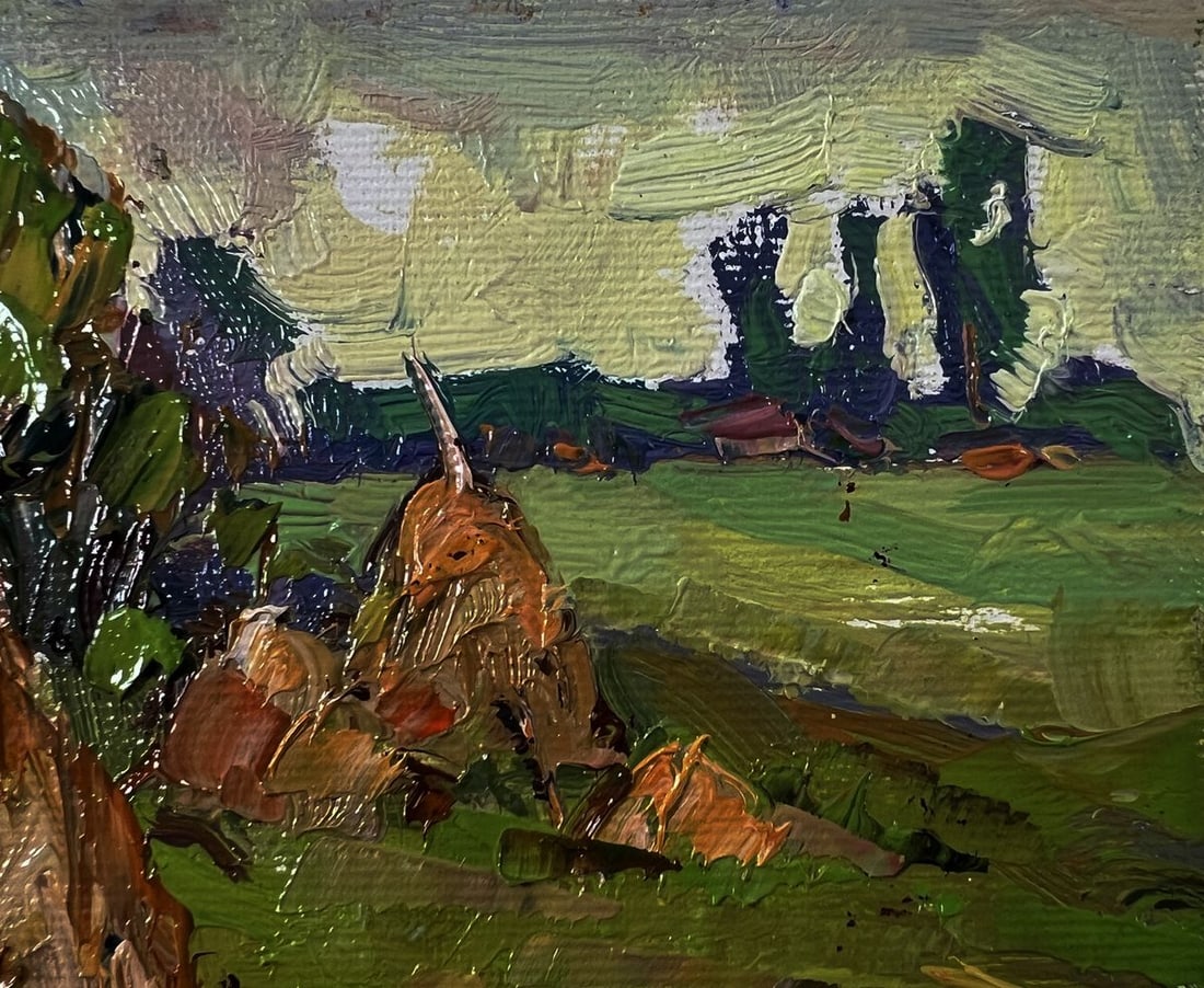 Oil painting Haystacks in the field Oksana Ivanyuk - 4