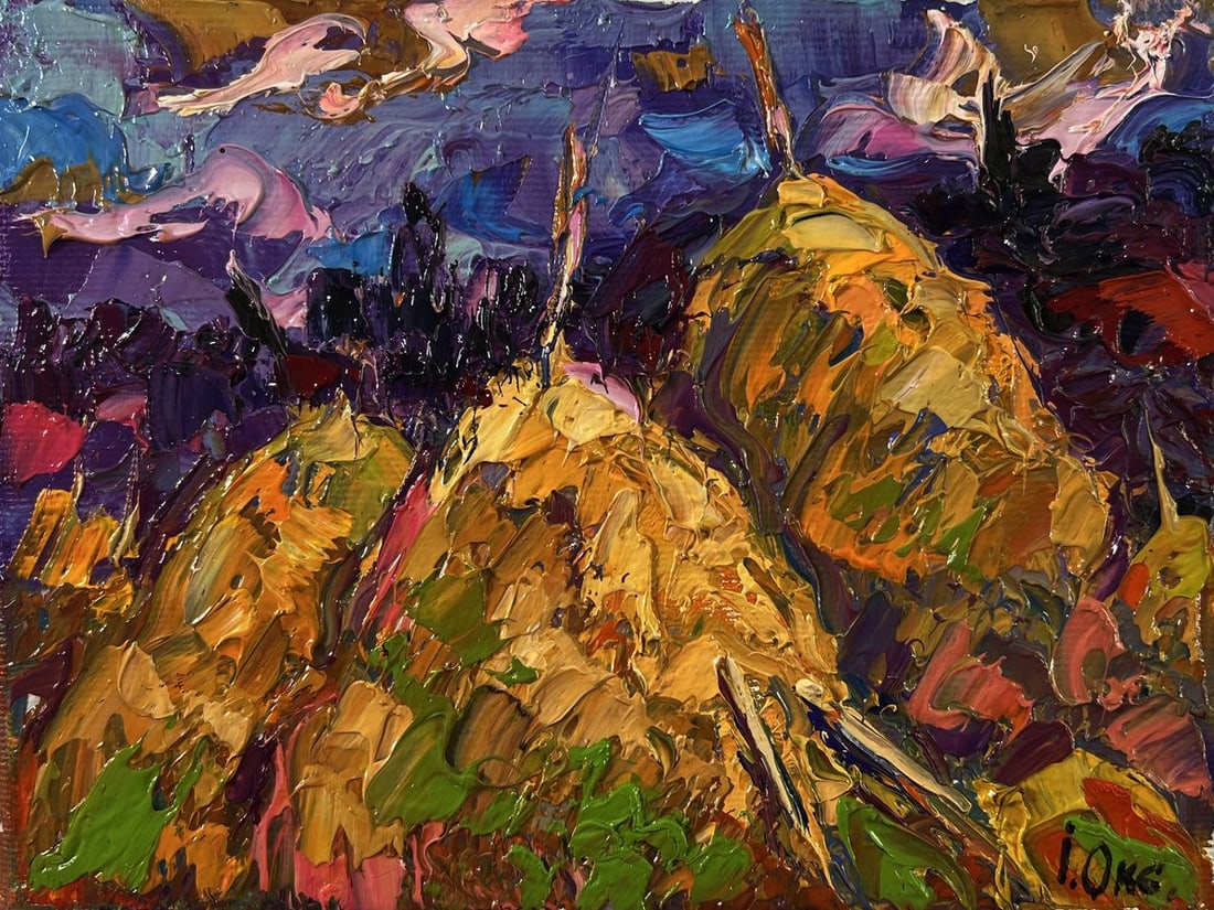 Oil painting Field with hay Oksana Ivanyuk - 3
