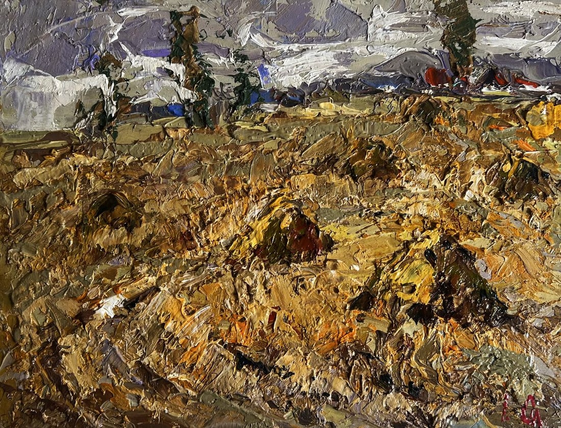 Oil painting After working in the field Alex Kalenyuk - 3