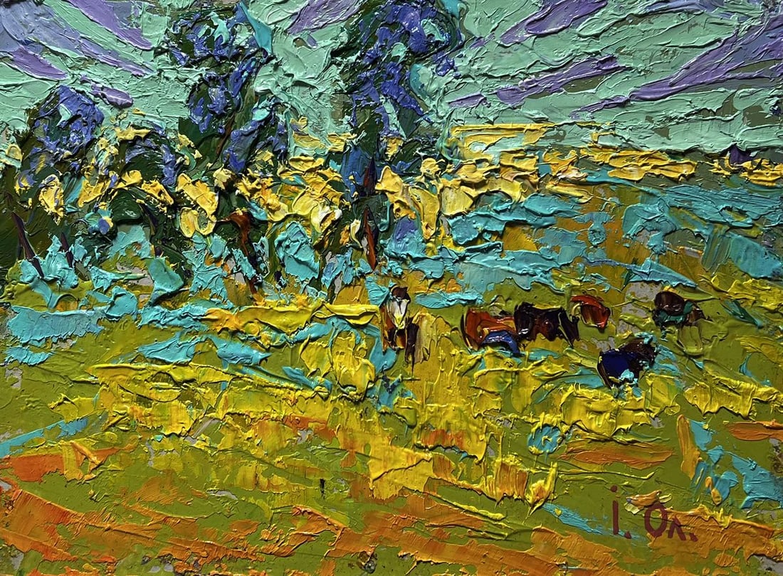 Oil painting In the spring meadows Alex Kalenyuk - 3