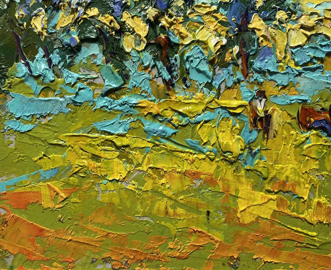 Oil painting In the spring meadows Alex Kalenyuk - 5