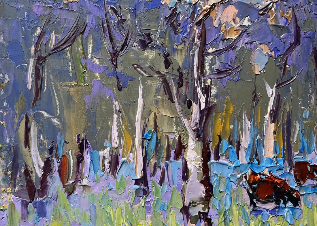 Oil painting Early spring and the meadows are in bloom Alex Kalenyuk - 4