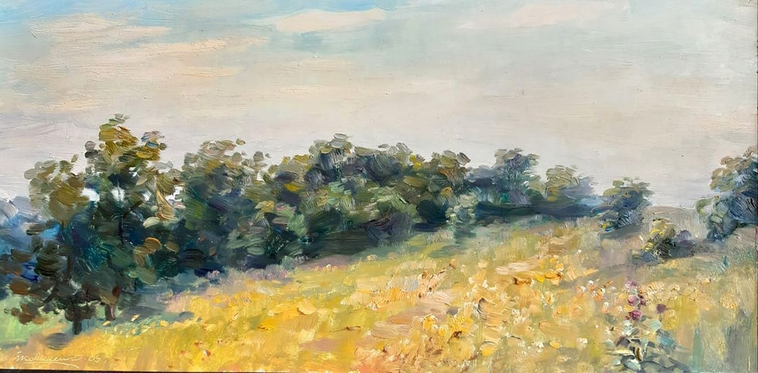 Oil painting Landscape of fields Kovalenko Ivan Mikhailovich: Title: Oil painting Landscape of fields Kovalenko Ivan Mikhailovich Description: NoKoval 68 *** ABOUT THIS PAINTING *** * TITLE: "Landscape of fields" * ARTISTS: Kovalenko Ivan Mikhailovich * SIZE: 30