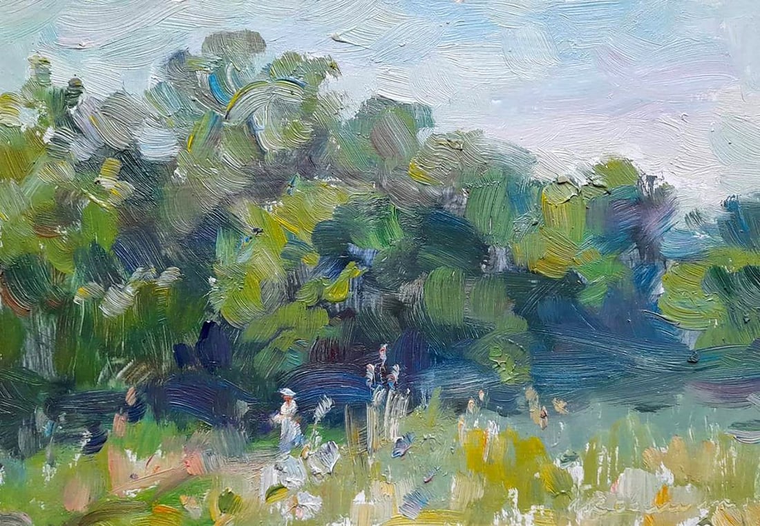 Oil painting Walk in the woods Kovalenko Ivan Mikhailovich: Title: Oil painting Walk in the woods Kovalenko Ivan Mikhailovich Description: NoKoval 175 *** ABOUT THIS PAINTING *** * TITLE: "Walk in the woods" * ARTISTS: Kovalenko Ivan Mikhailovich * SIZE: