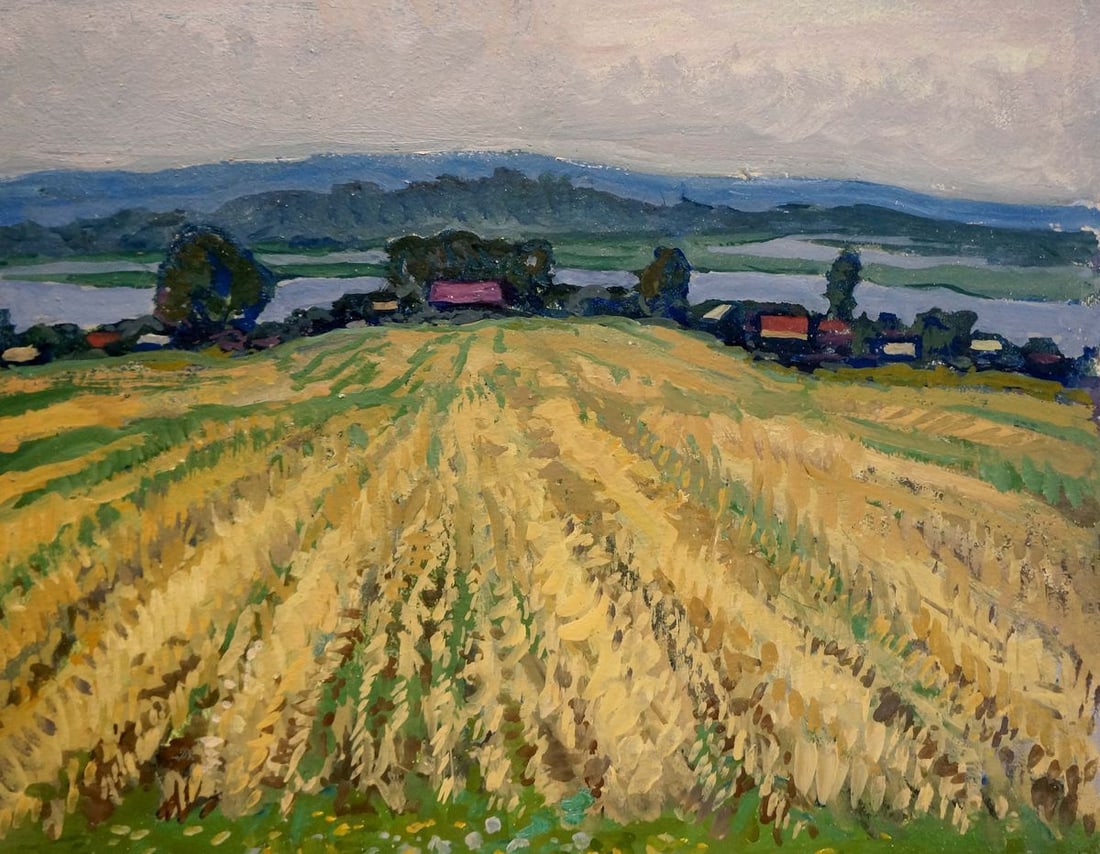Oil painting Fields Ruban Grigory Savelievich: Title: Oil painting Fields Ruban Grigory Savelievich Description: NoVerns 598 *** ABOUT THIS PAINTING *** * TITLE: "Fields" * ARTISTS: Ruban Grigory Savelievich * SIZE: 46x59.5 cm/'18.11x23.42 inches'