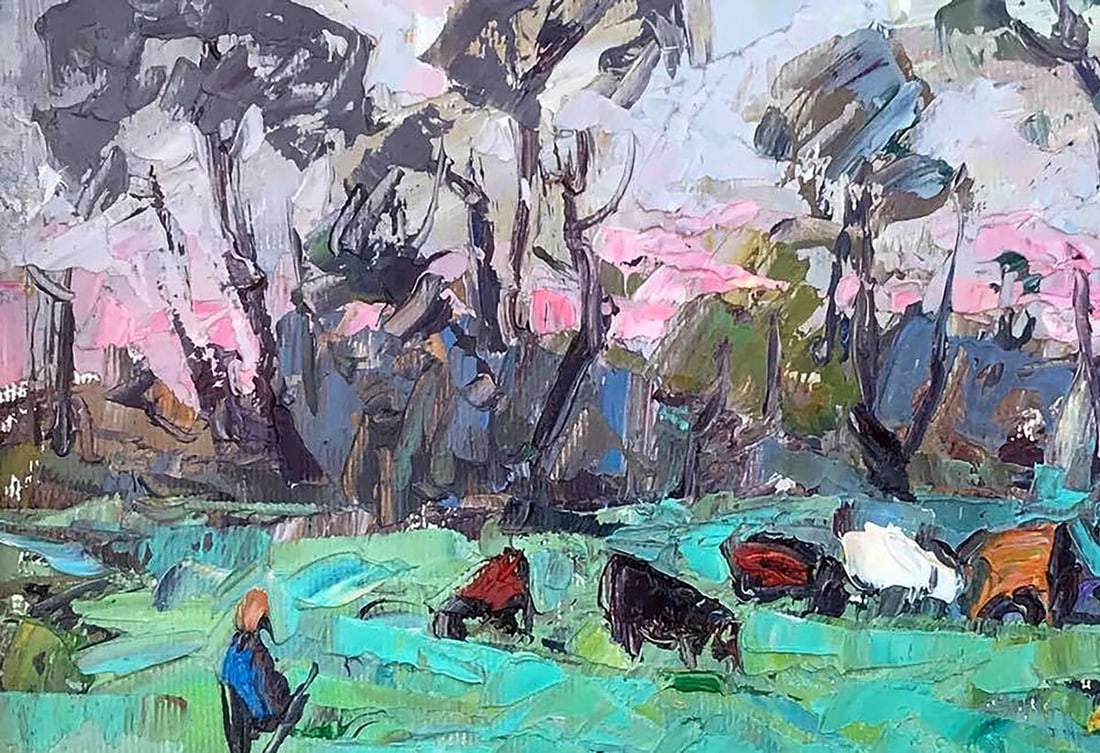 Oil painting Morning in the meadows Kalenyuk Alex - 2