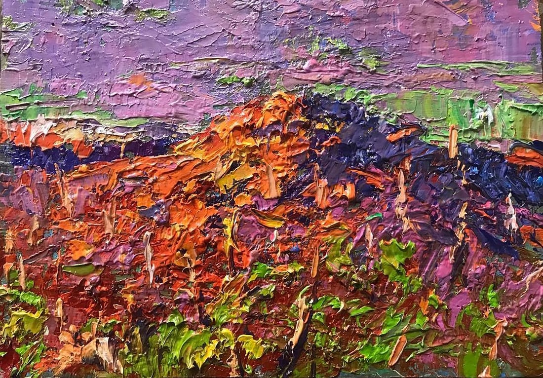 Oil painting Red mountain Kalenyuk Alex: Title: Oil painting Red mountain Kalenyuk Alex Description: NoKalen 625 *** ABOUT THIS PAINTING *** * TITLE: "Red mountain" * ARTISTS: Kalenyuk Alex * SIZE: 24x34 cm/'9.44x13.38 inches' * MEDIUM: