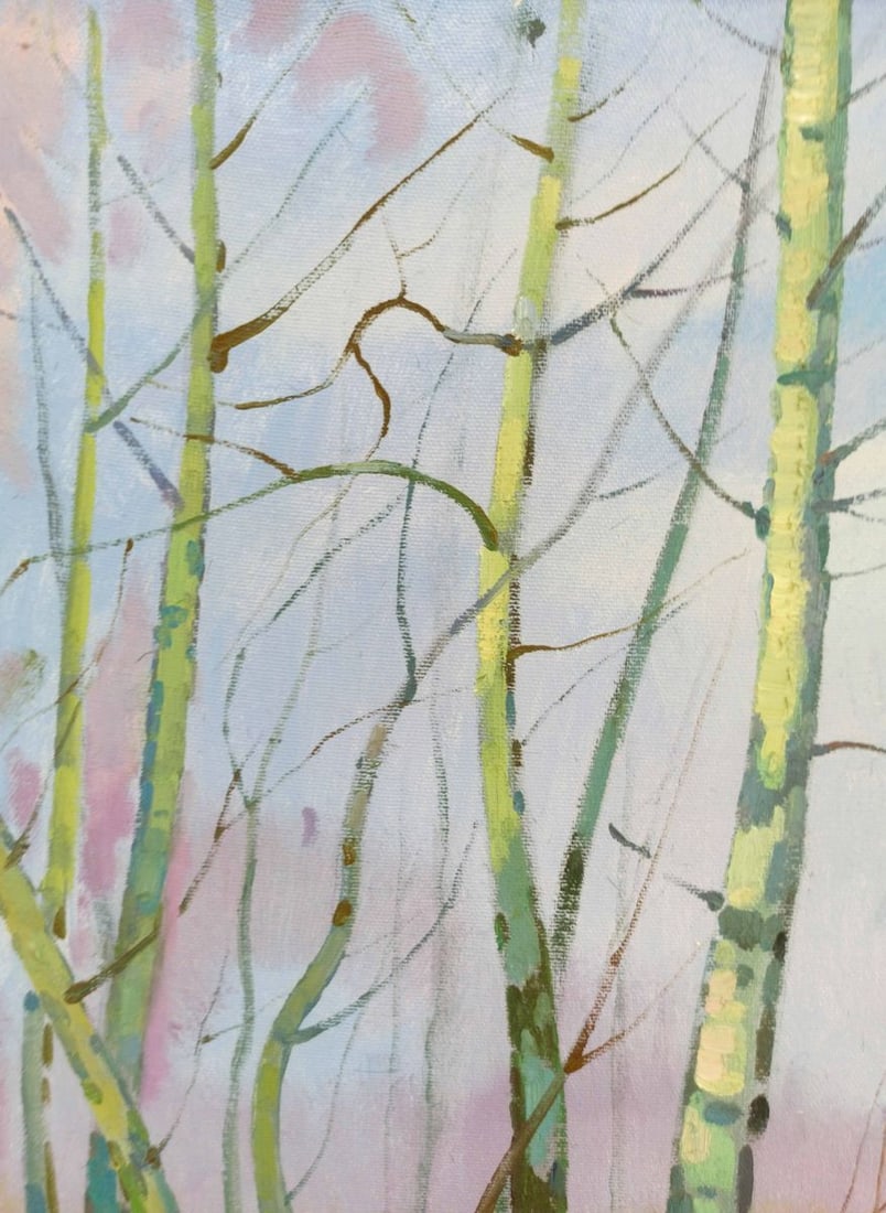 Oil painting Spring in the forest Peter Tovpev - 2