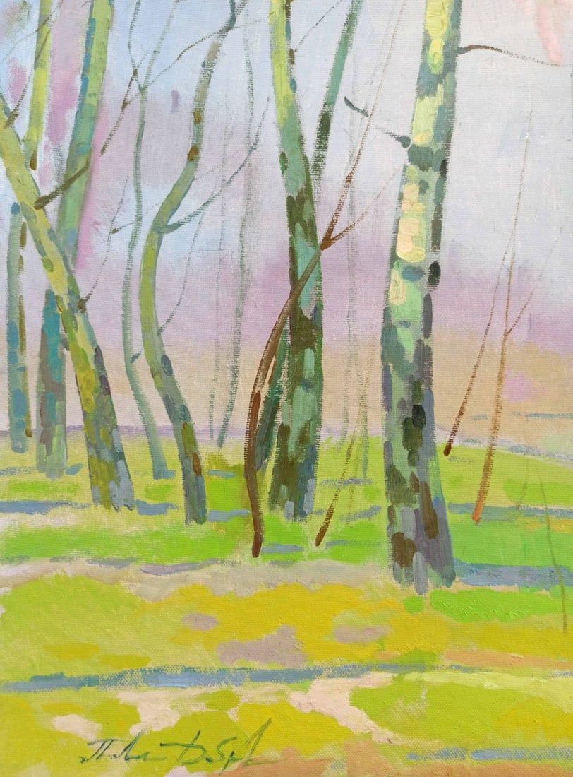 Oil painting Spring in the forest Peter Tovpev - 5
