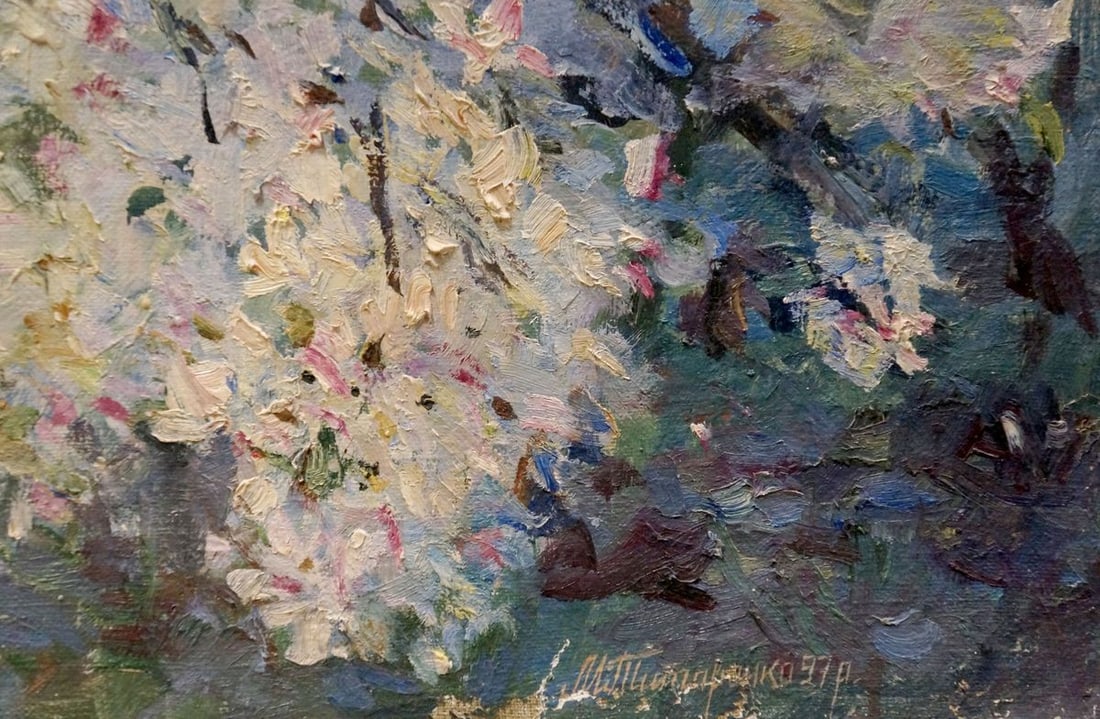 Oil painting Apple tree blossoms Titarenko Maria Anatolyevna - 6