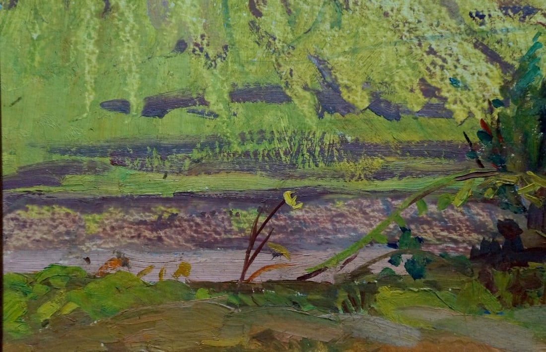 Oil painting Landscape of fields - 2