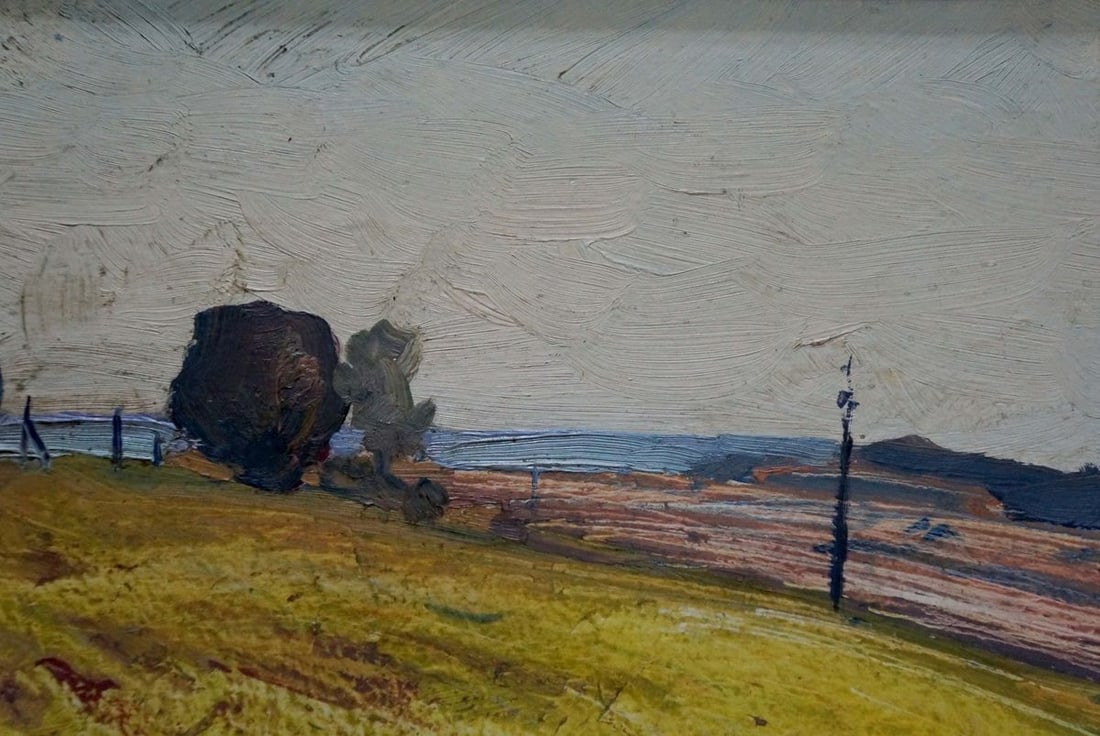 Oil painting Landscape of fields - 4