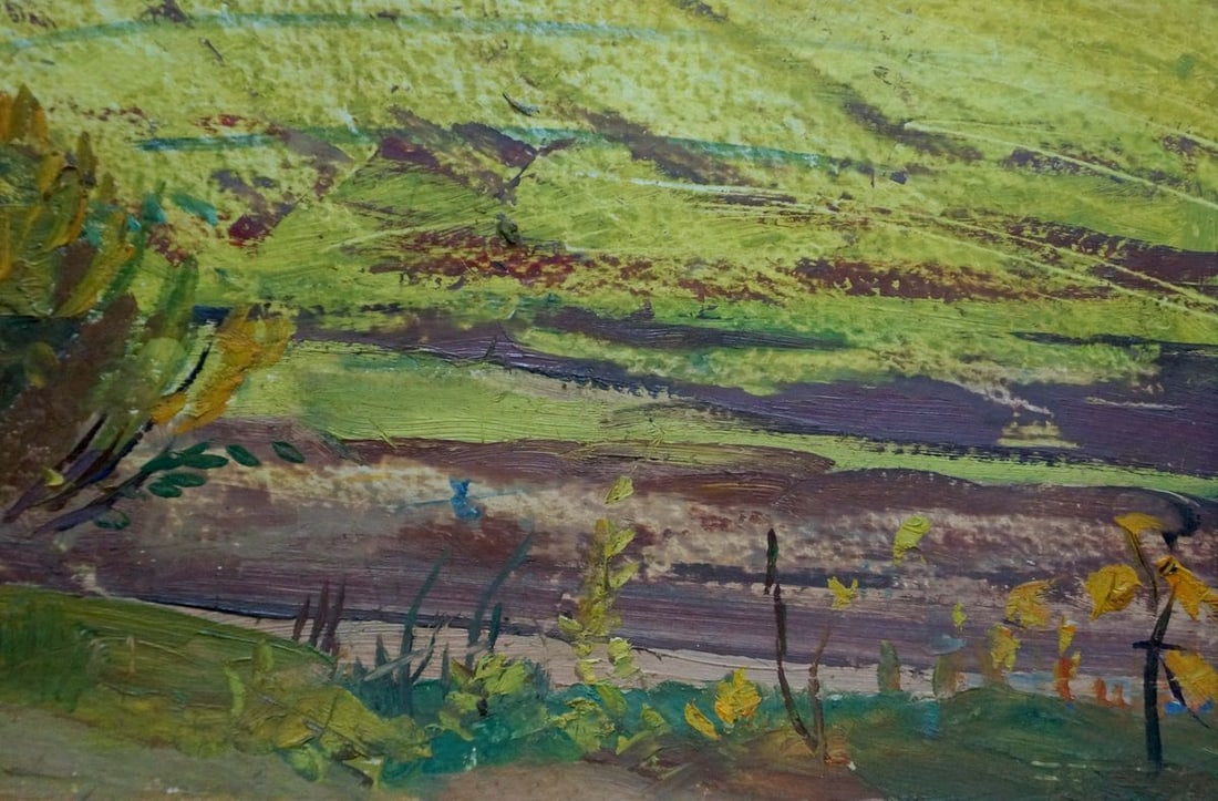 Oil painting Landscape of fields - 5