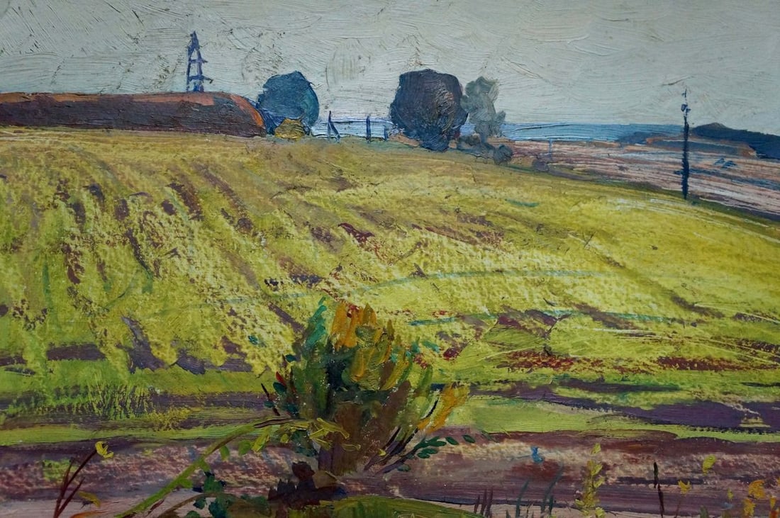 Oil painting Landscape of fields - 6