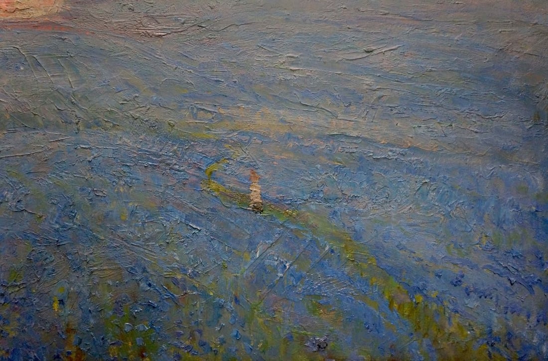 Oil painting Flax blossomed Zvyagintsev Rostislav Mikhailovich - 5