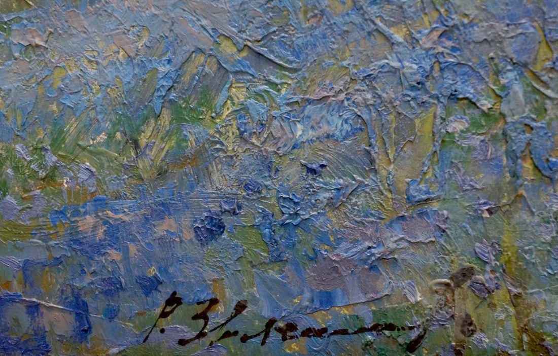 Oil painting Flax blossomed Zvyagintsev Rostislav Mikhailovich - 6
