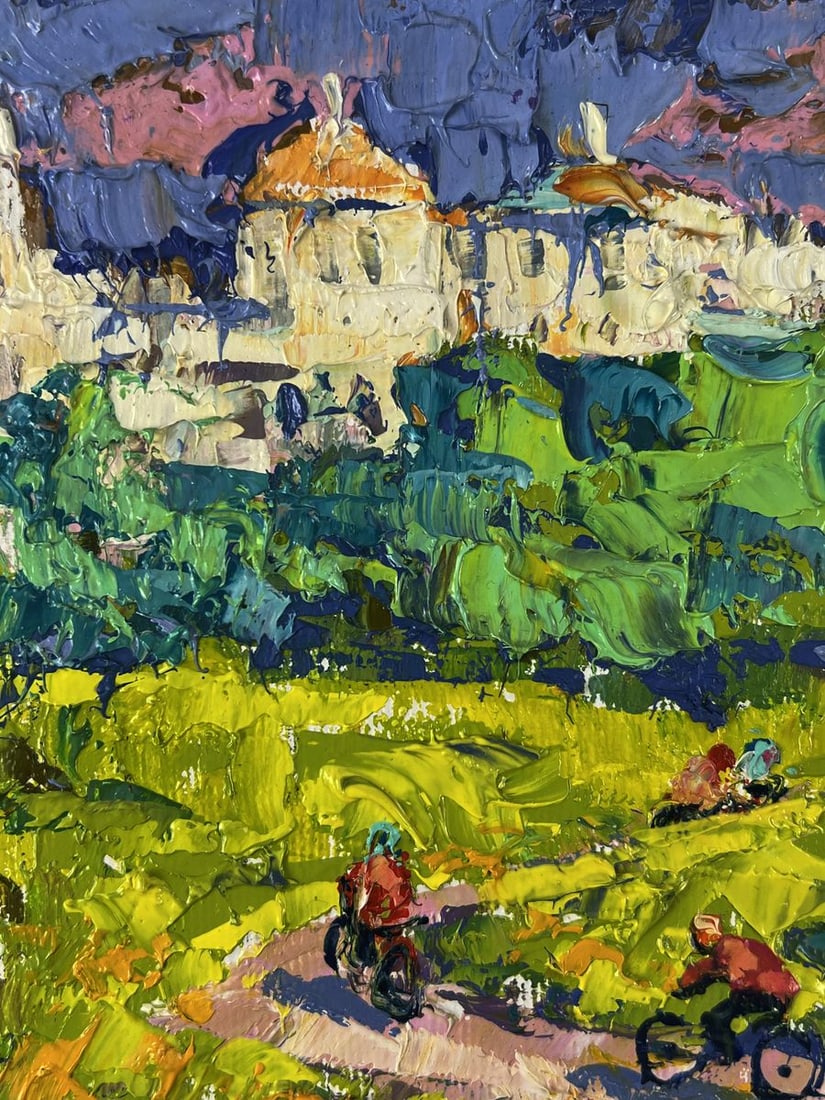 Oil painting Cycling through the forest Oleksiy Ivanyuk - 4
