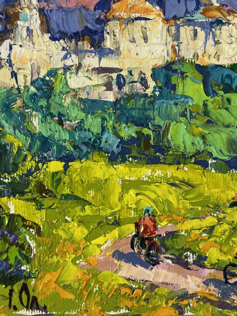 Oil painting Cycling through the forest Oleksiy Ivanyuk - 5