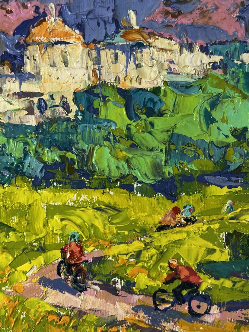 Oil painting Cycling through the forest Oleksiy Ivanyuk - 6