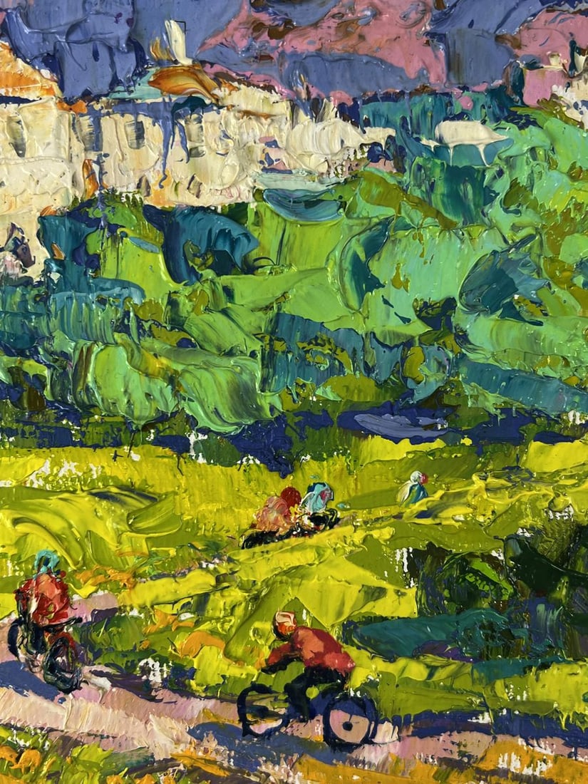 Oil painting Cycling through the forest Oleksiy Ivanyuk - 8