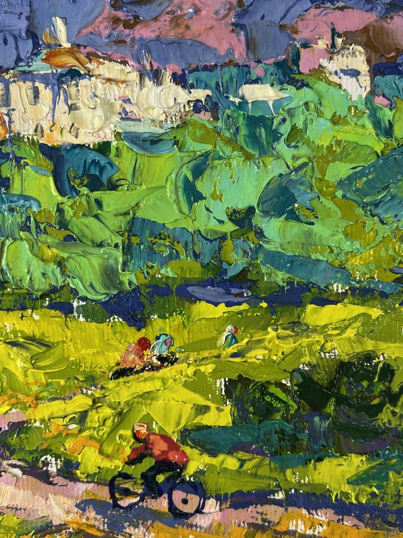 Oil painting Cycling through the forest Oleksiy Ivanyuk - 9