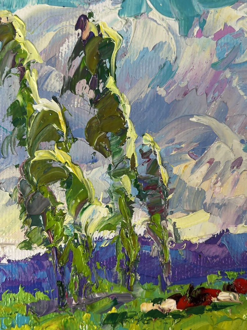 Oil painting Rain is coming to the meadows Oleksiy Ivanyuk - 4
