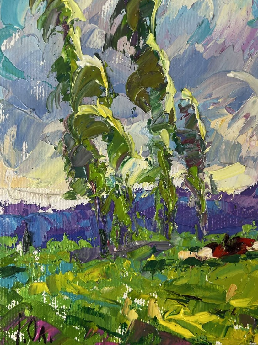 Oil painting Rain is coming to the meadows Oleksiy Ivanyuk - 5