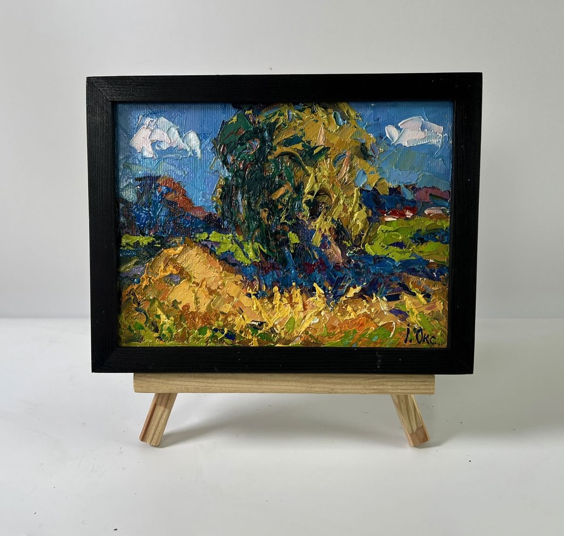 Oil painting Summer haymaking Oksana Ivanyuk: Title: Oil painting Summer haymaking Oksana Ivanyuk Description: NoAAA5923 *** ABOUT THIS PAINTING *** * TITLE: "Summer haymaking" * ARTISTS: Oksana Ivanyuk * SIZE: 15x20 cm/5.90x7.87 inches' * MEDIUM