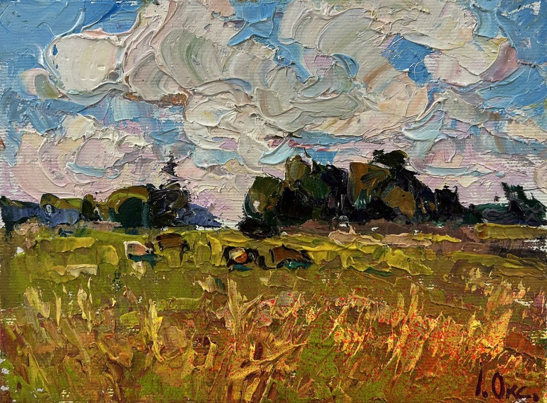 Oil painting Daytime field Oksana Ivanyuk - 3