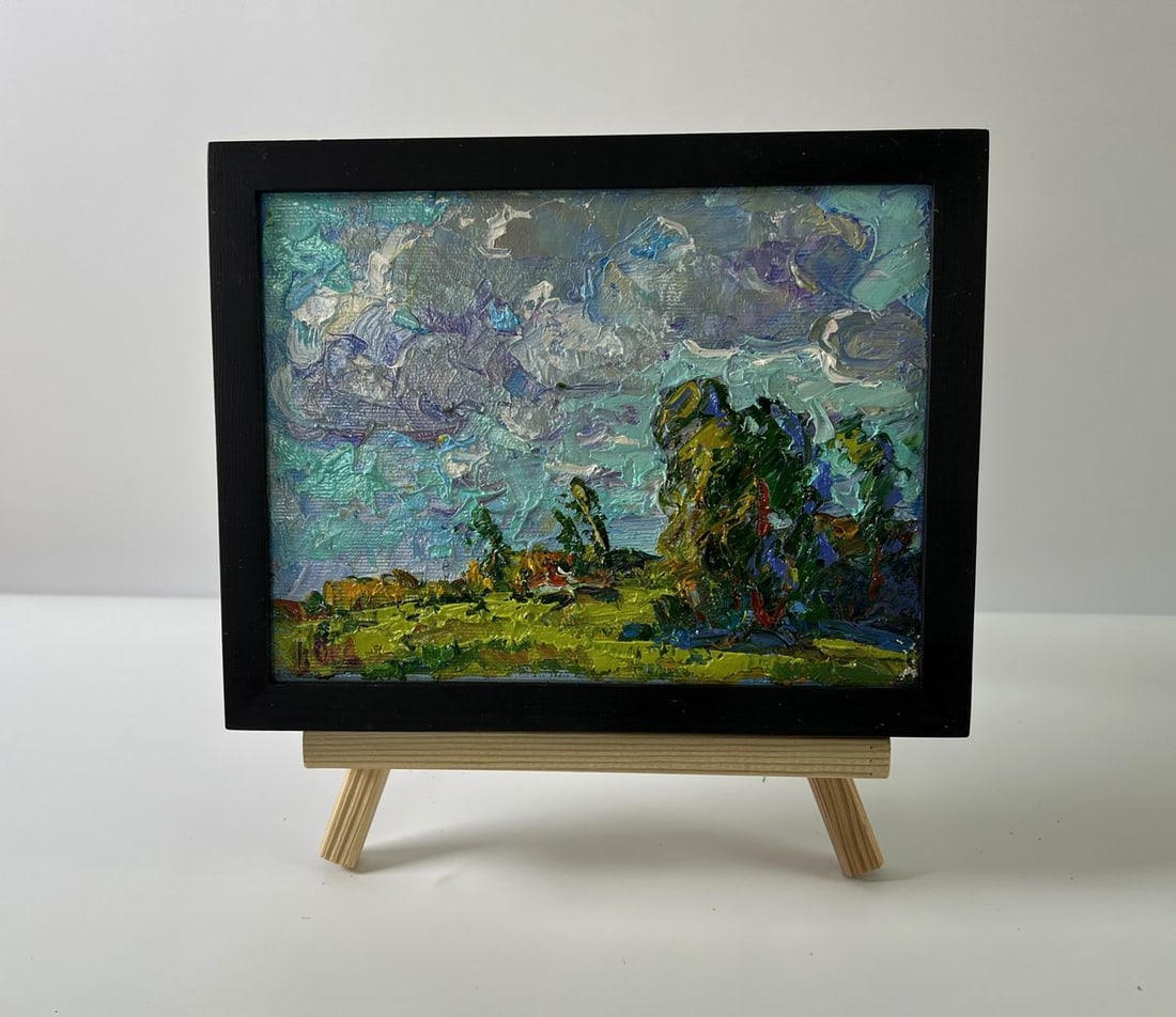 Oil painting Floating clouds Oksana Ivanyuk: Title: Oil painting Floating clouds Oksana Ivanyuk Description: NoAAA5635 The Oil painting Canvas titled "Floating clouds" captures the timeless poetry of the sky as it shifts and transforms, bringing