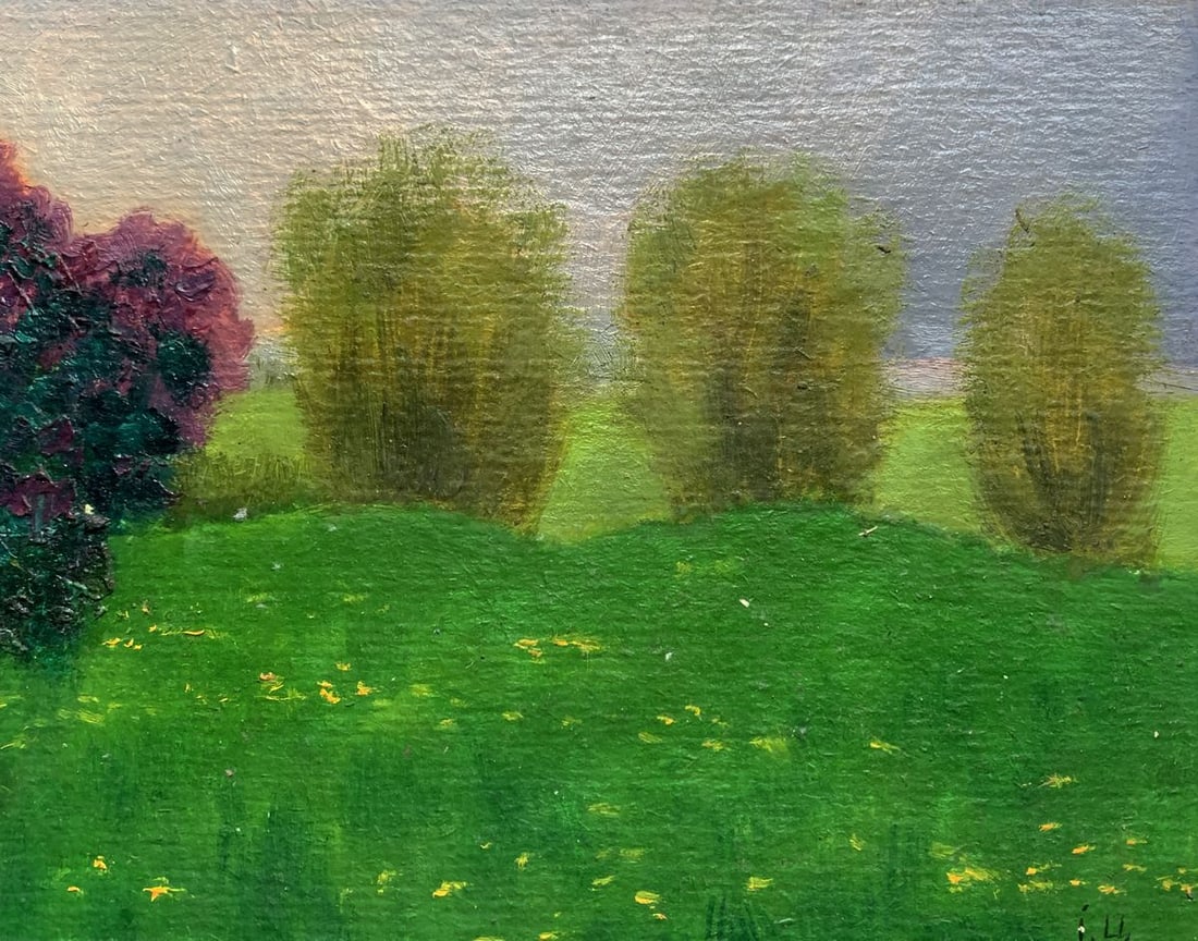Oil painting Three trees in a field Ivan Tsyupka - 3